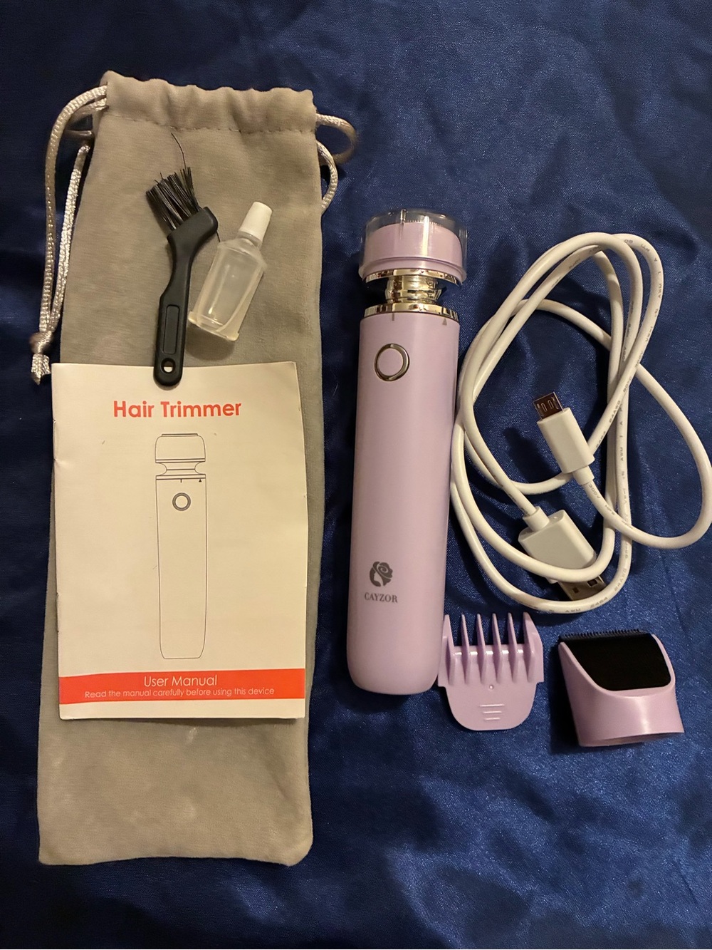 Lavender Women's Electric Hair Trimmer - Rechargeable Personal Groomer